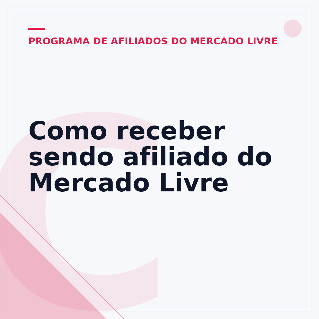 Como receber sendo afiliado do Mercado Livre