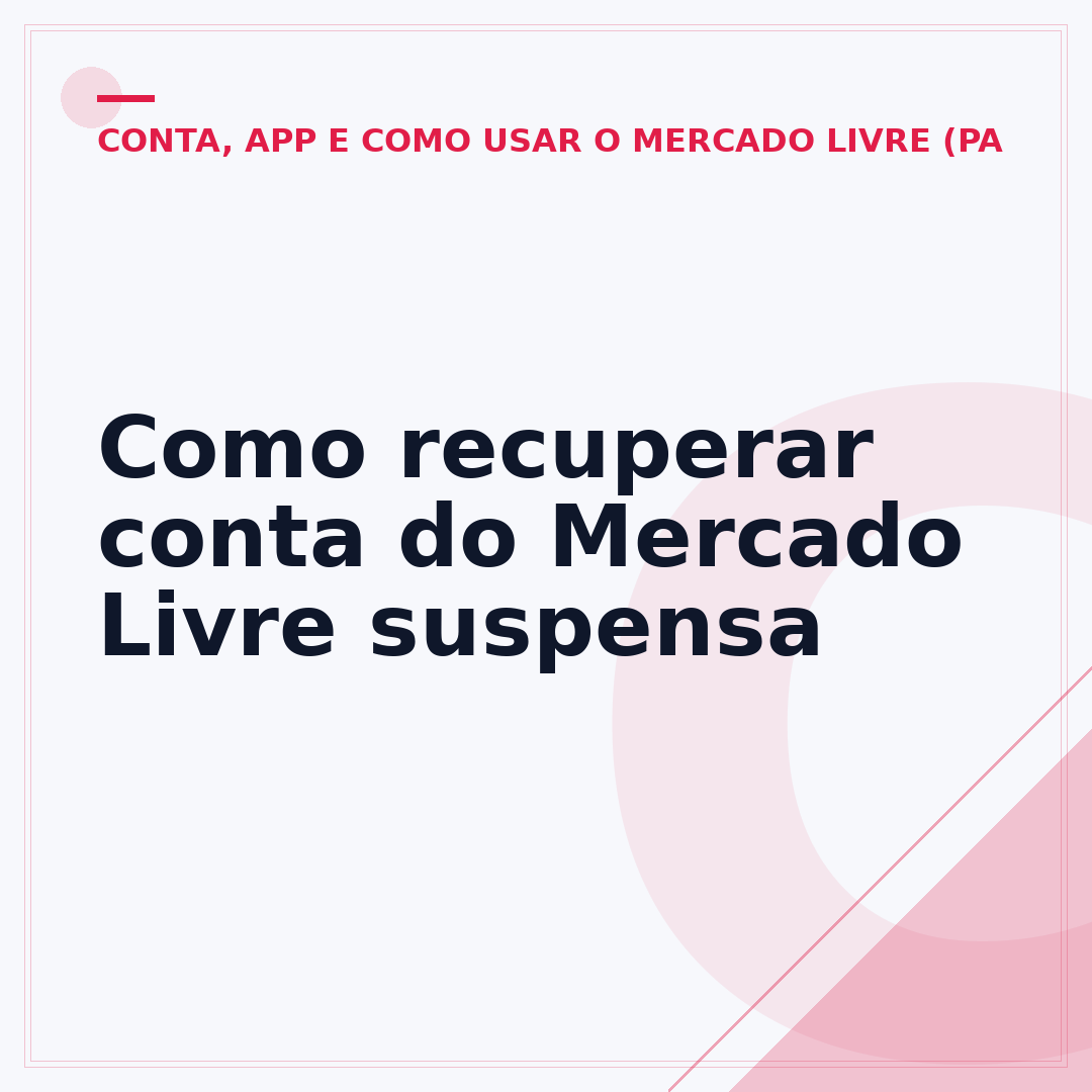 Como recuperar conta do Mercado Livre suspensa