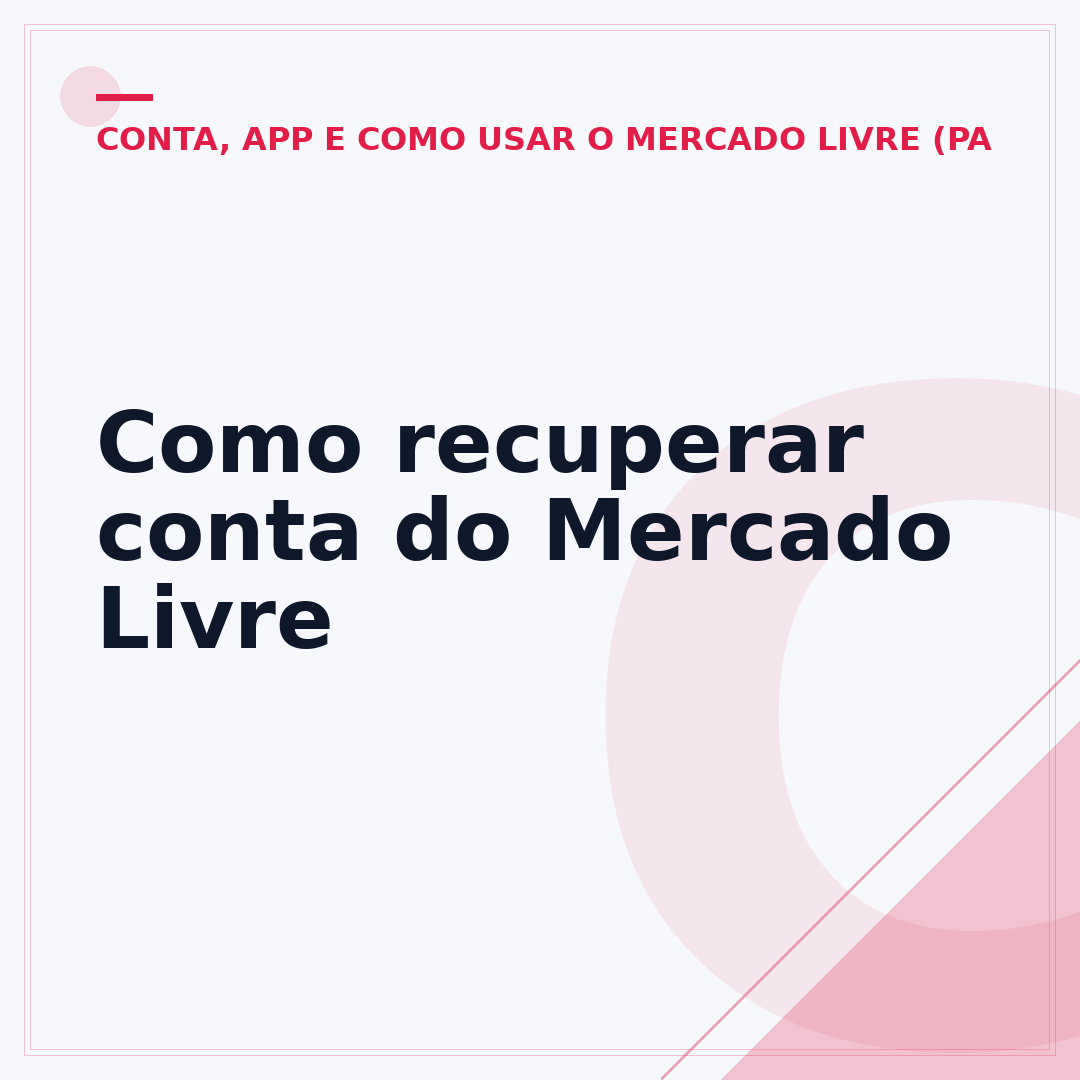 Como recuperar conta do Mercado Livre