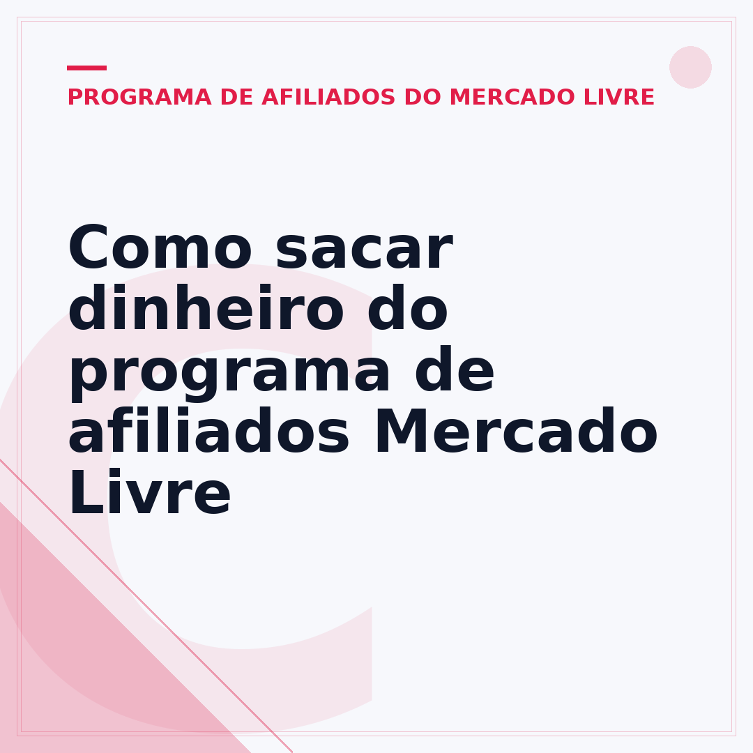 Como sacar dinheiro do programa de afiliados Mercado Livre