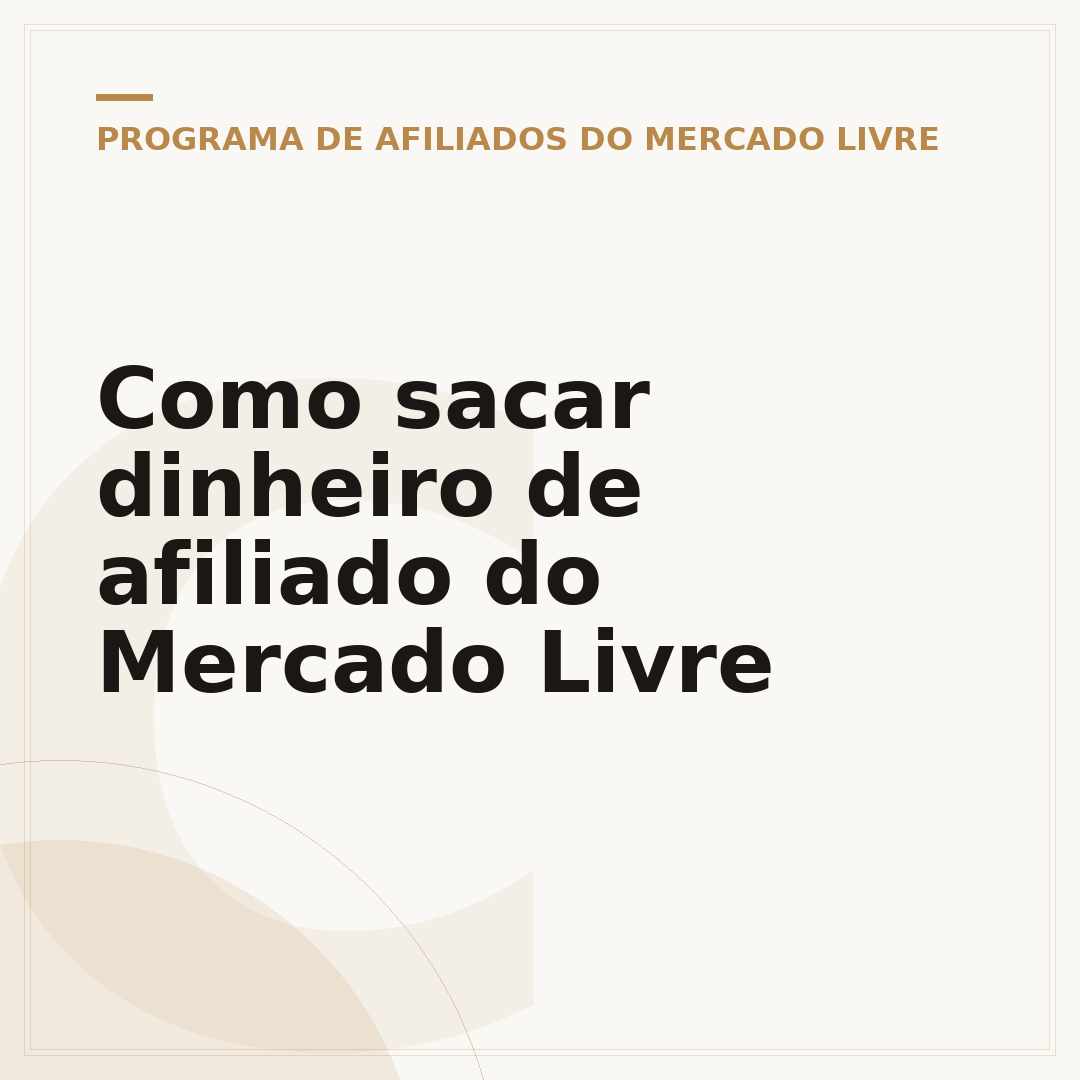 Como sacar dinheiro de afiliado do Mercado Livre