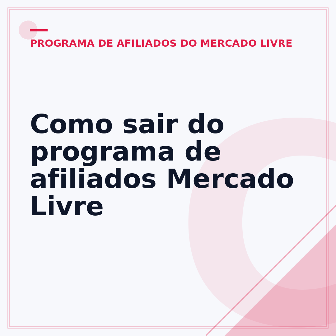 Como sair do programa de afiliados Mercado Livre