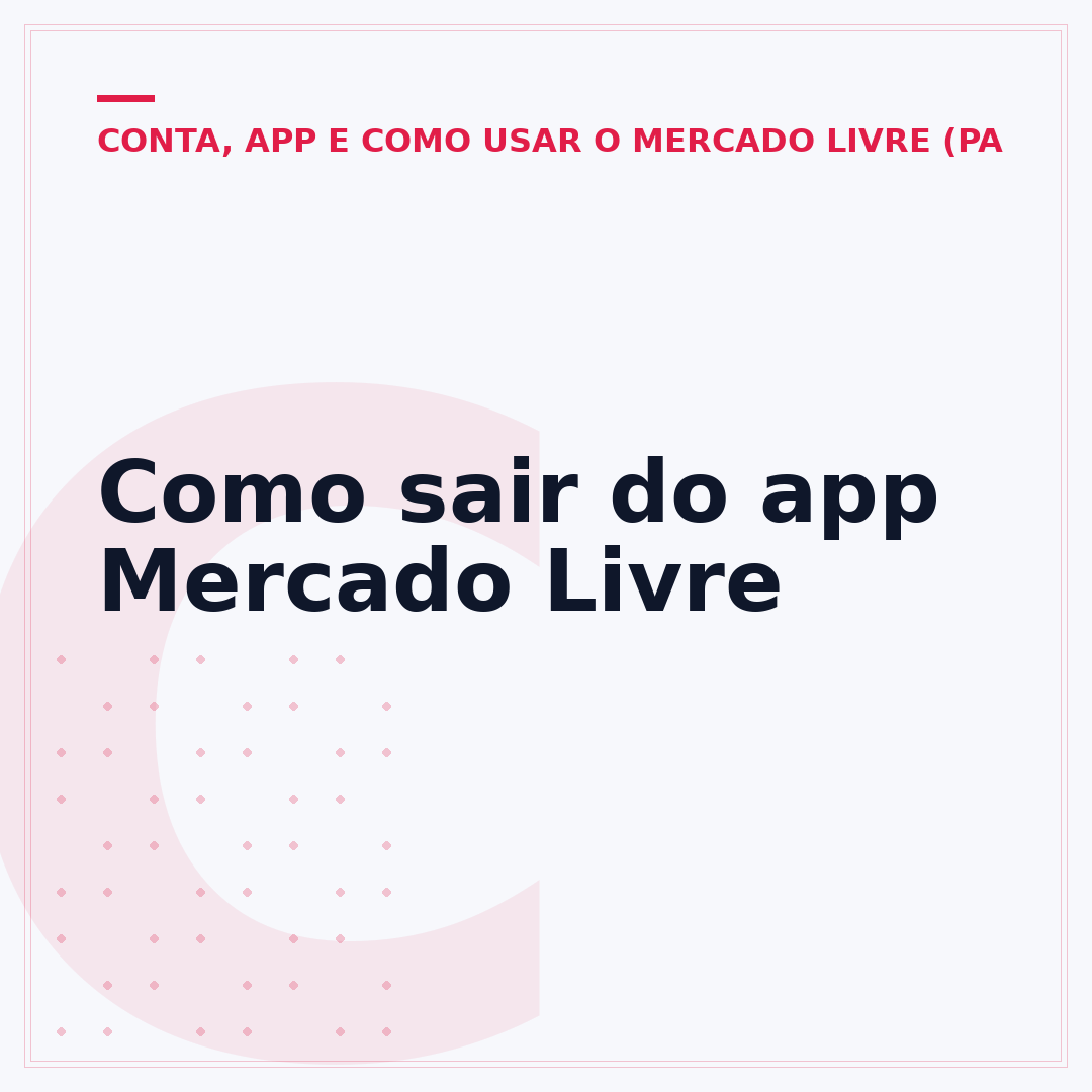 Como sair do app Mercado Livre