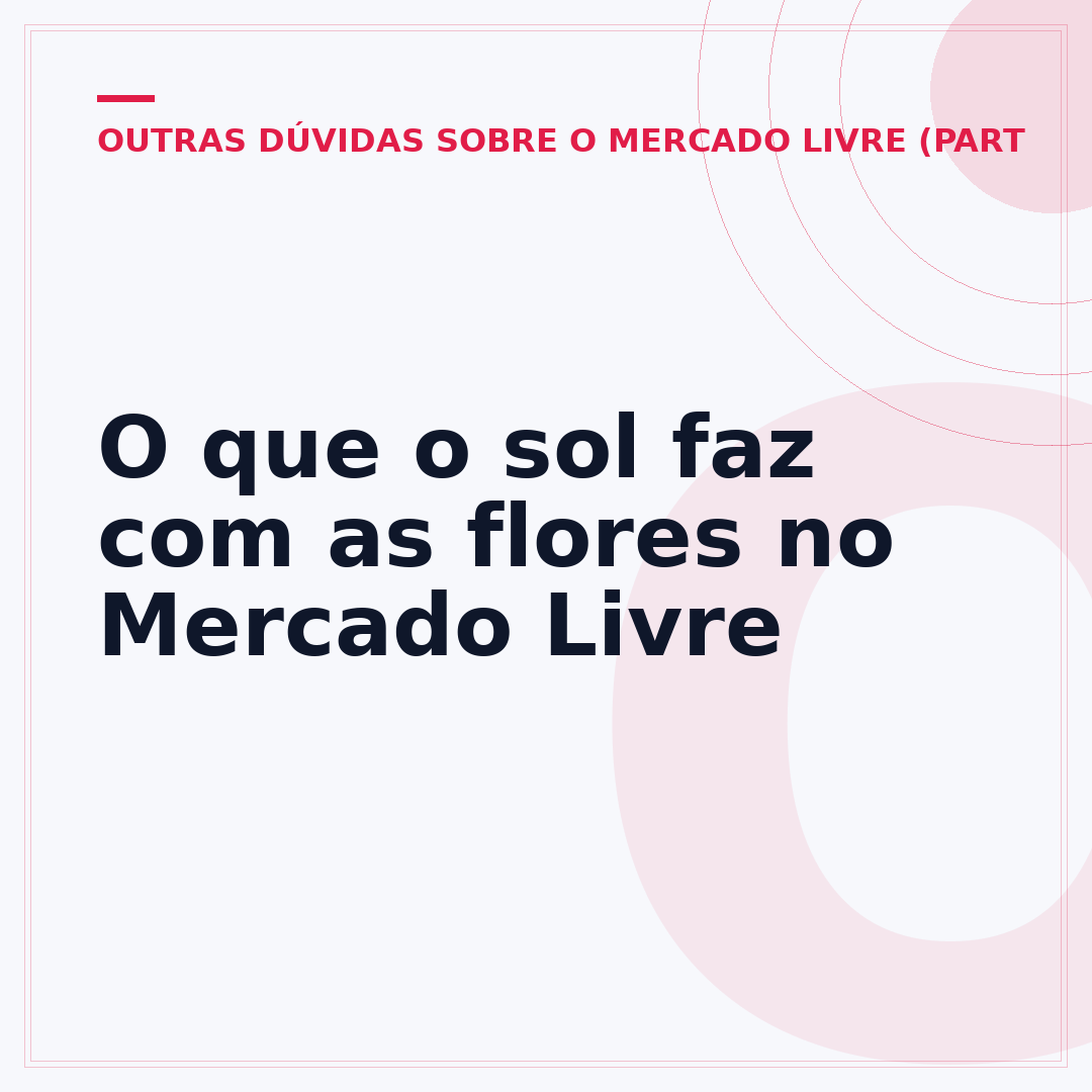 O que o sol faz com as flores no Mercado Livre