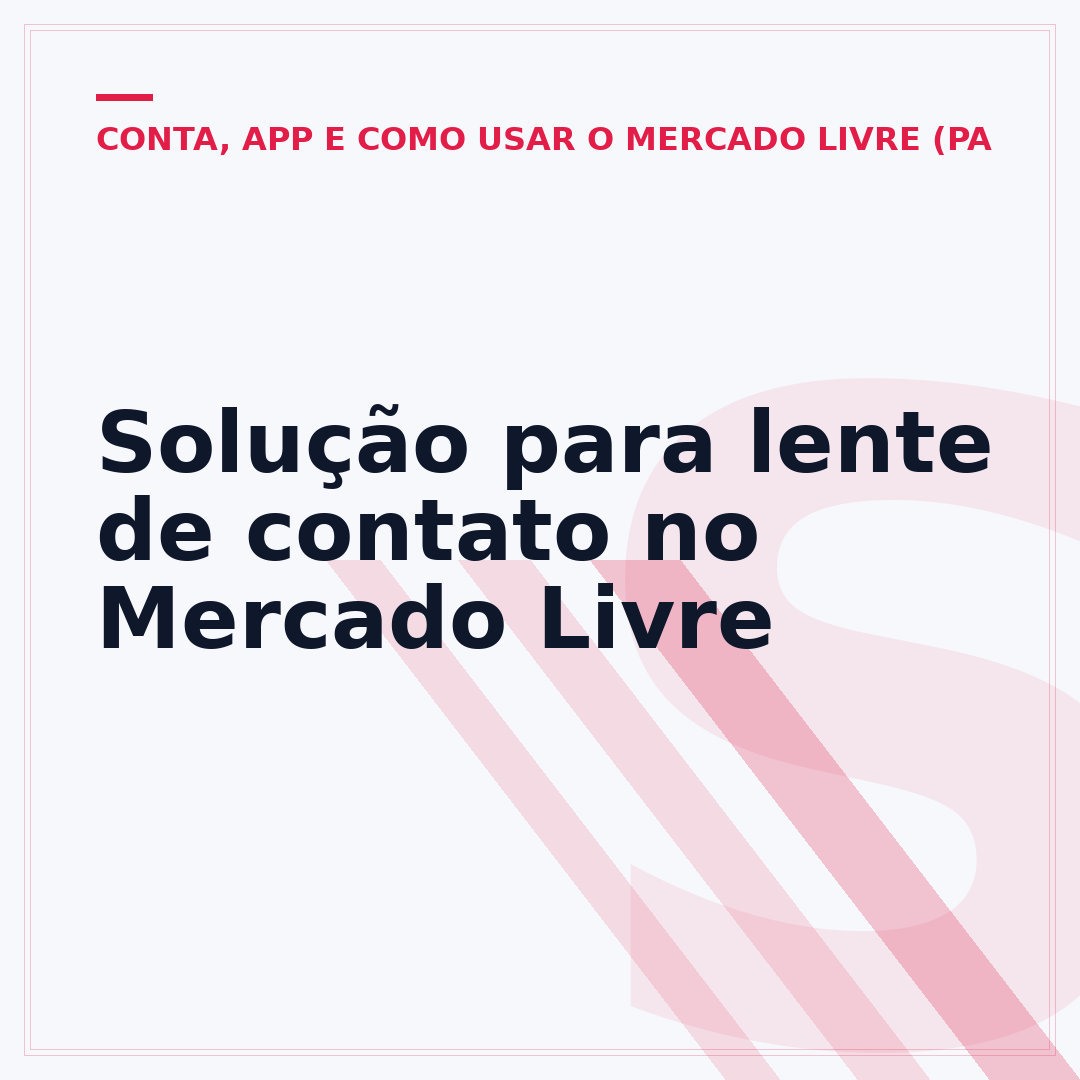Solução para lente de contato no Mercado Livre