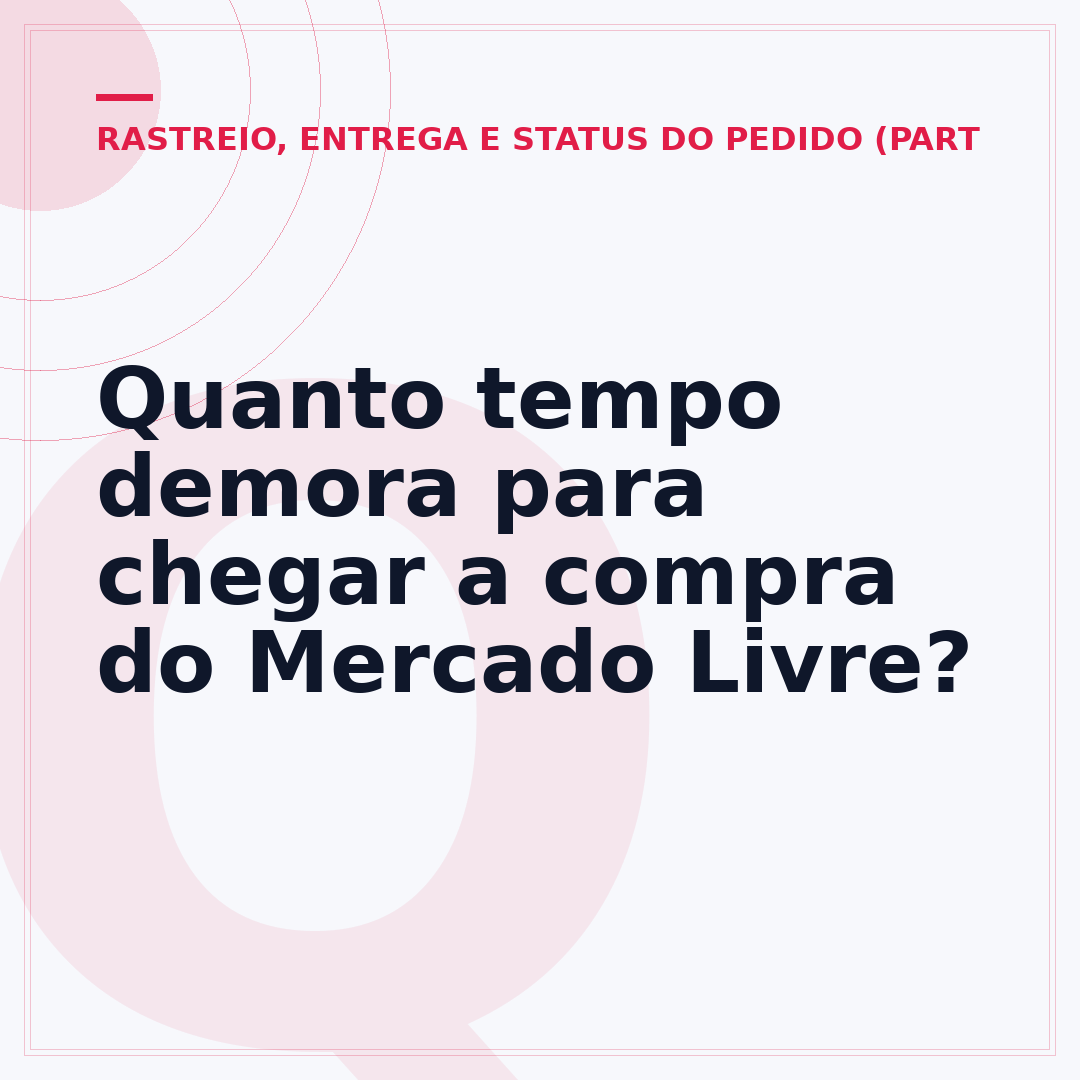 Quanto tempo demora para chegar a compra do Mercado Livre?