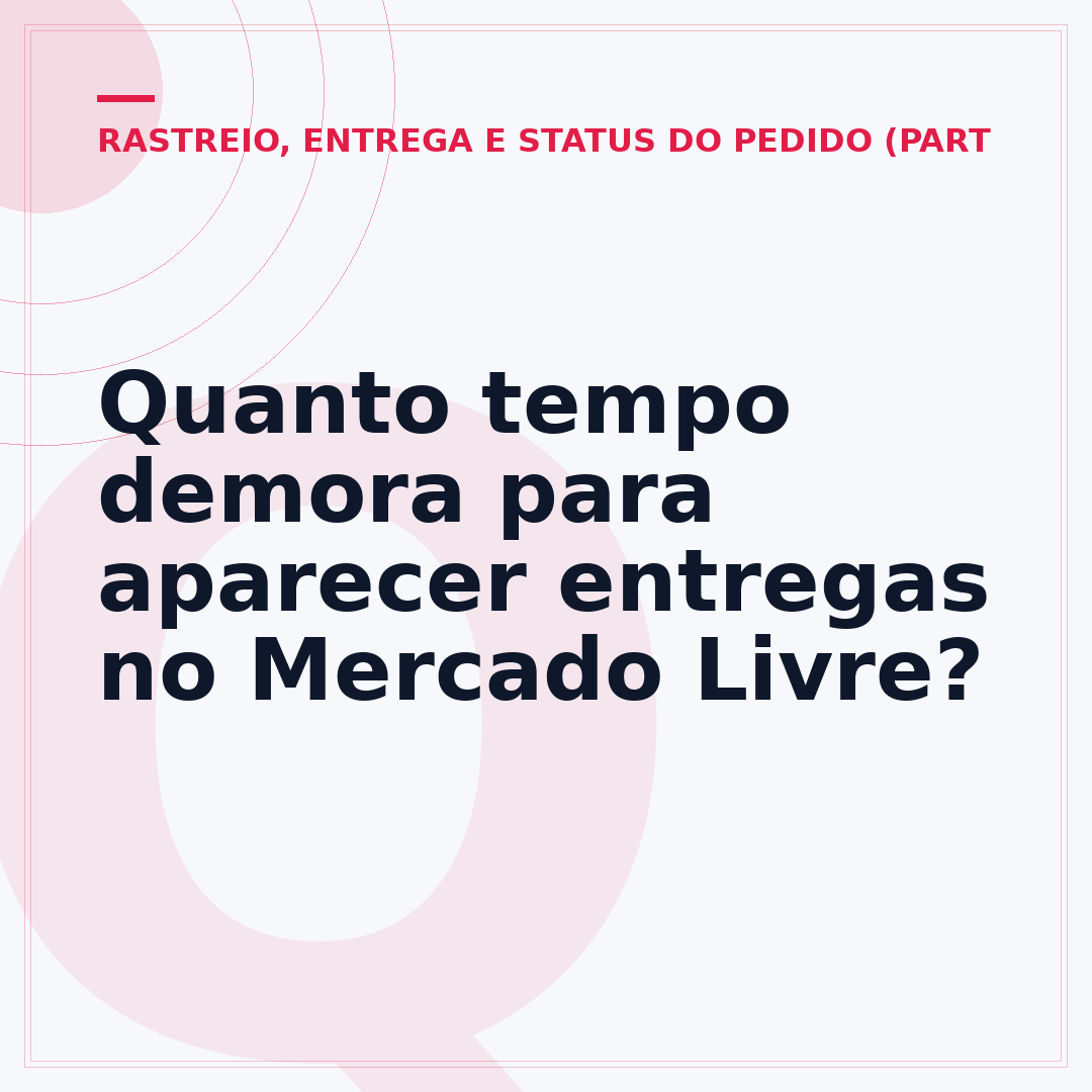 Quanto tempo demora para aparecer entregas no Mercado Livre?