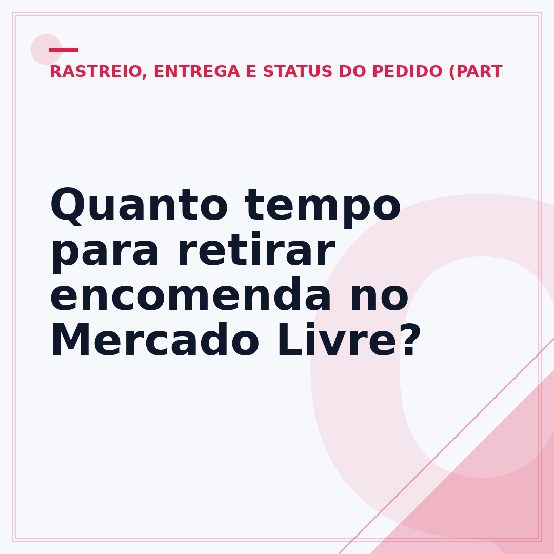 Quanto tempo para retirar encomenda no Mercado Livre?