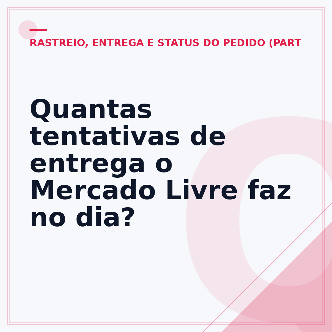 Quantas tentativas de entrega o Mercado Livre faz no dia?