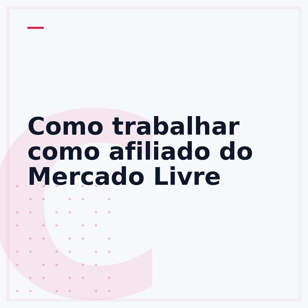Como trabalhar como afiliado do Mercado Livre