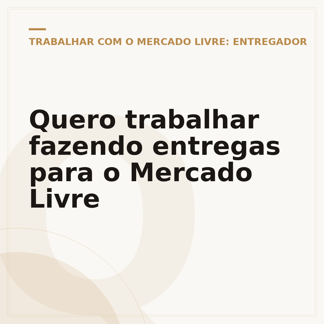 Quero trabalhar fazendo entregas para o Mercado Livre