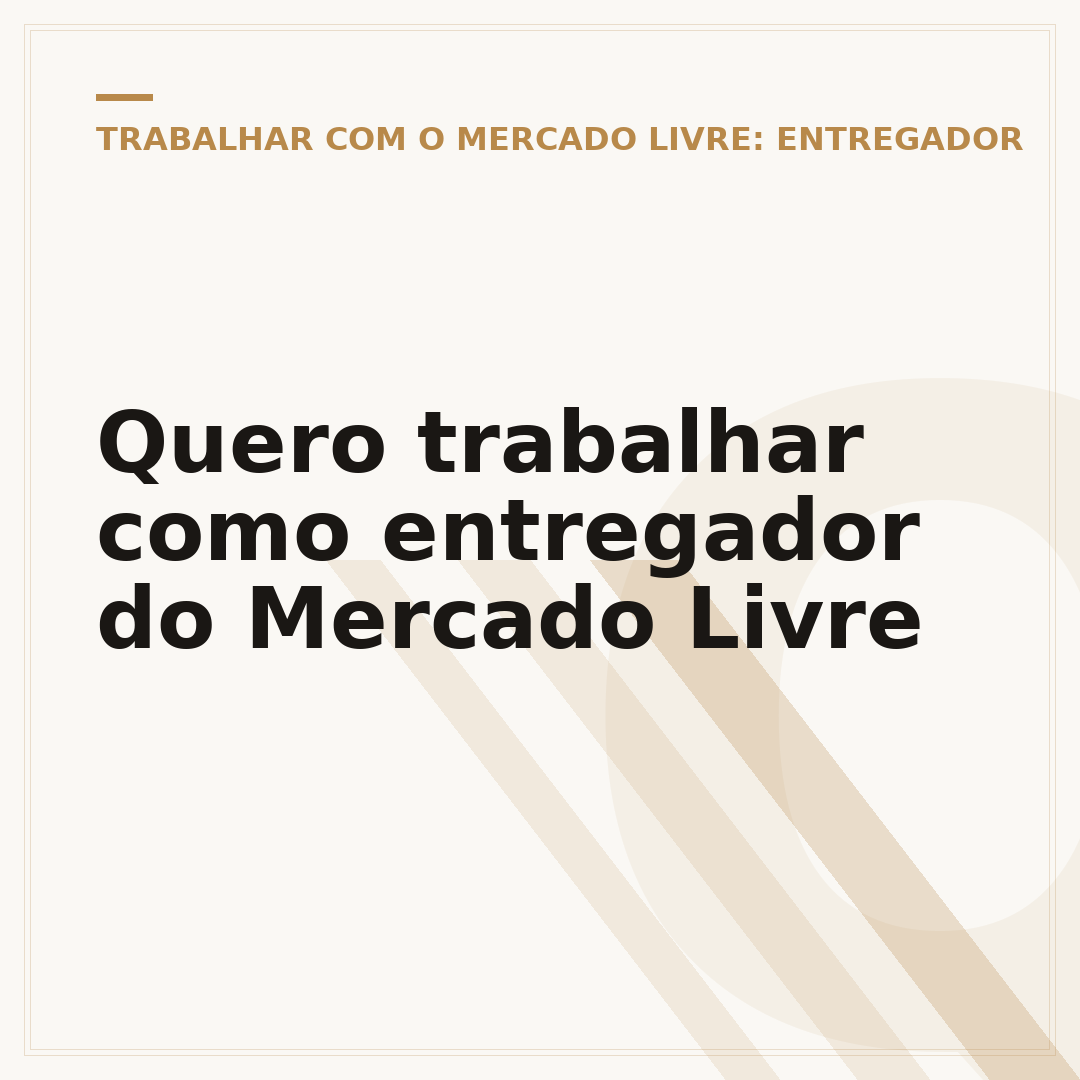 Quero trabalhar como entregador do Mercado Livre