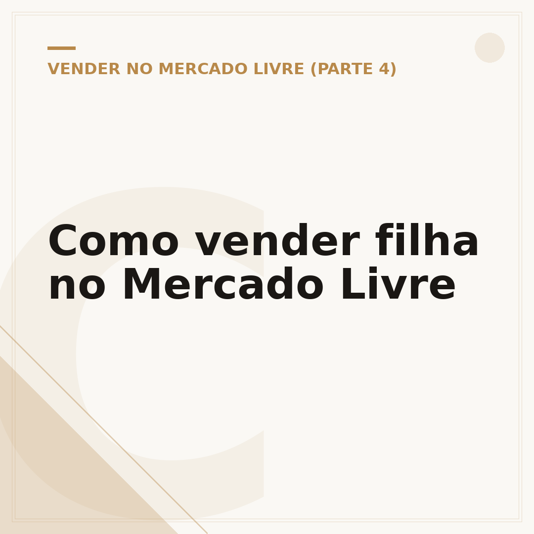 Como vender filha no Mercado Livre