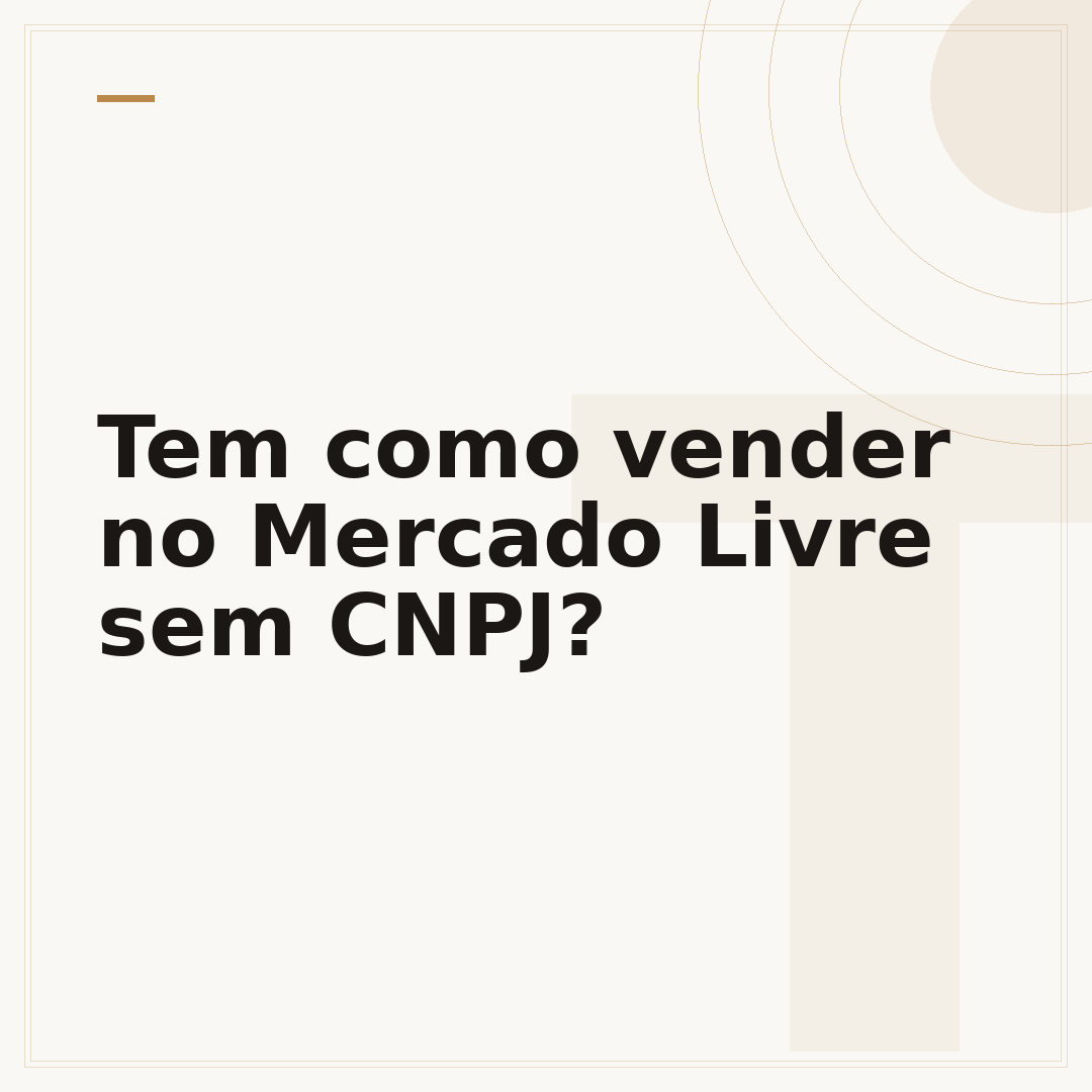 Tem como vender no Mercado Livre sem CNPJ?
