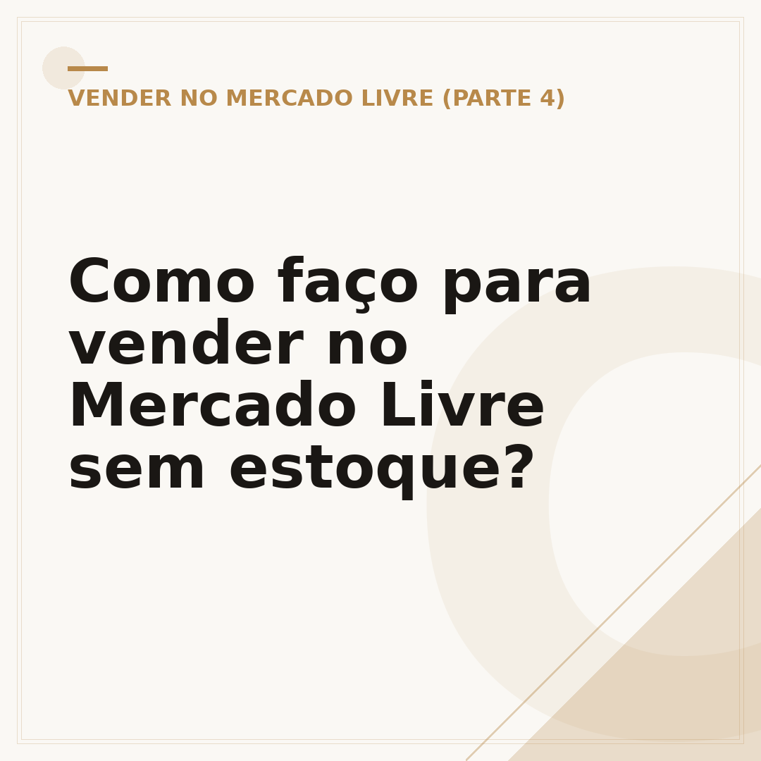 Como faço para vender no Mercado Livre sem estoque?
