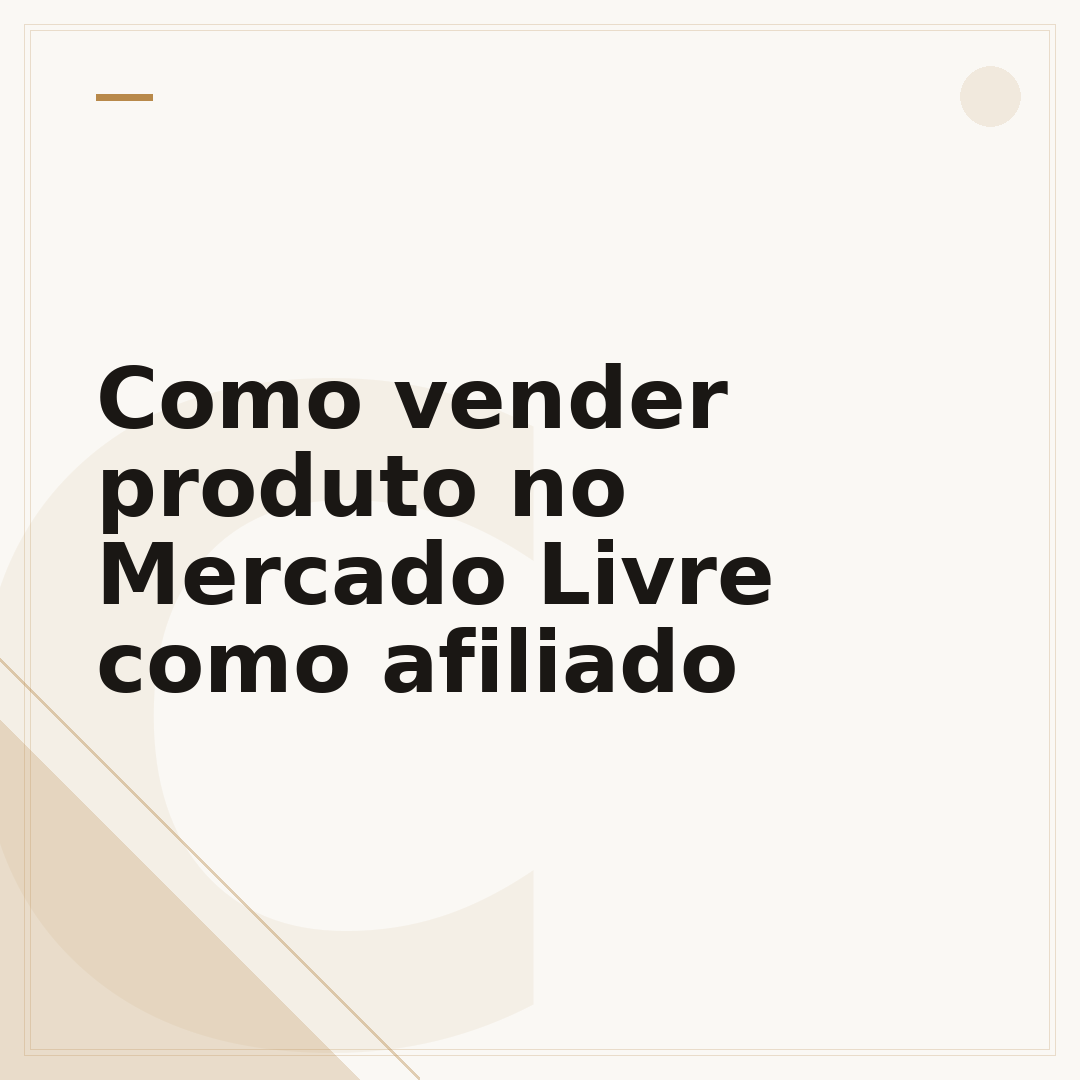 Como vender produto no Mercado Livre como afiliado