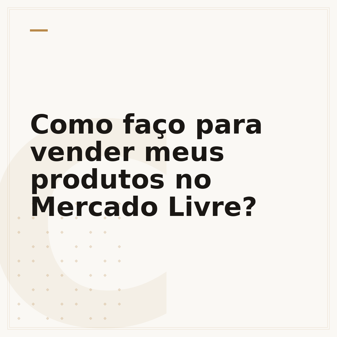Como faço para vender meus produtos no Mercado Livre?