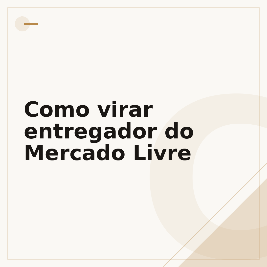 Como virar entregador do Mercado Livre